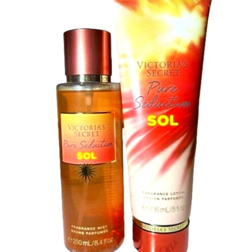 Victoria's Secret Pure‎ Seduction Sol Fragrance Mist & Lotion Set New